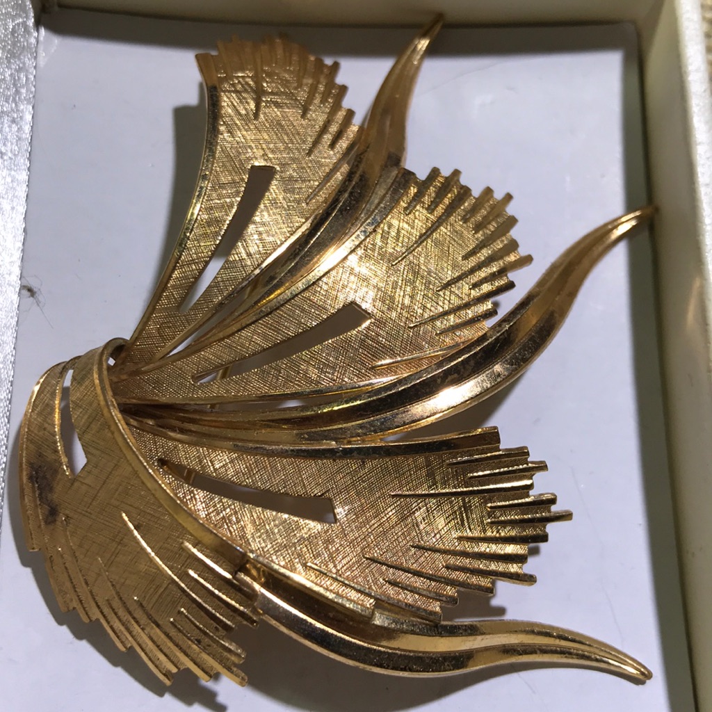 18 K Gold Over Sterling Silver Large Brooch German